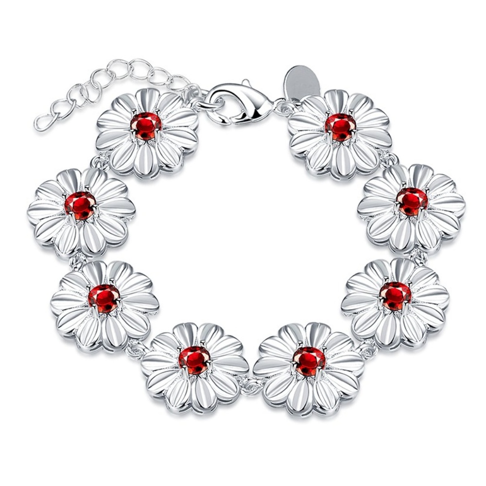 Silver Plated Daisy Flower Bracelet